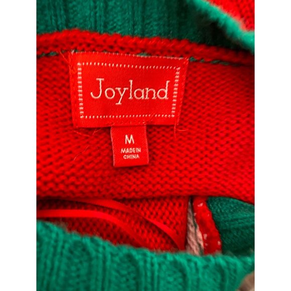 Joyland Ugly Christmas Sweater Rudolph Decorating Tree w/ Elf Snowflakes 3-D - Picture 7 of 8